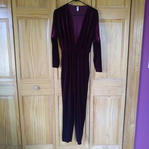 1 Week Sale!! American Apparel wine-red velour romper/jumpsuit